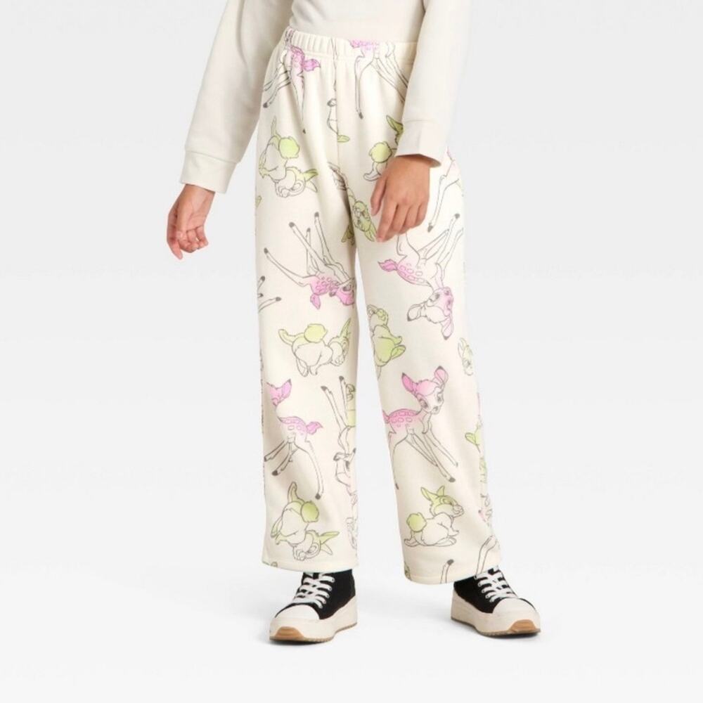 Girls Disney Bambi And Thumper Fleece  Sweatpants XS 4/5